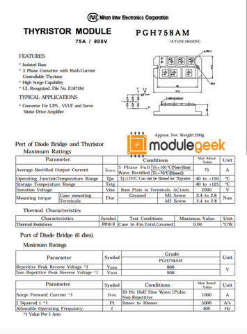 1Pcs Power Supply Module Niec Pgh758Am New 100% Best Price And Quality Assurance Module