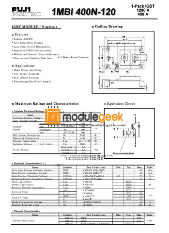 Power Supply Module Fuji 1Mbi400N-120 New 100% Best Price And Quality Assurance Module