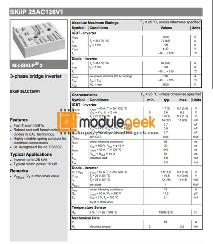 Power Supply Module Semikron Skiip25Ac126V1 New 100% Best Price And Quality Assurance Module